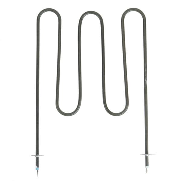 A close-up of two metal rods with hooks on them.