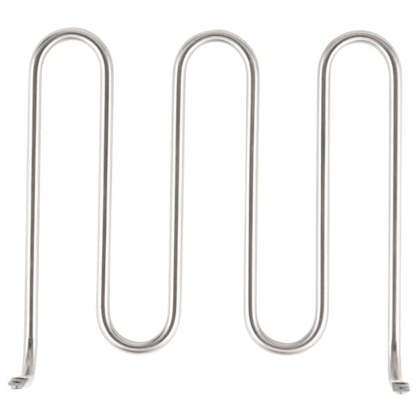 A white rectangular metal frame with silver spirals inside.