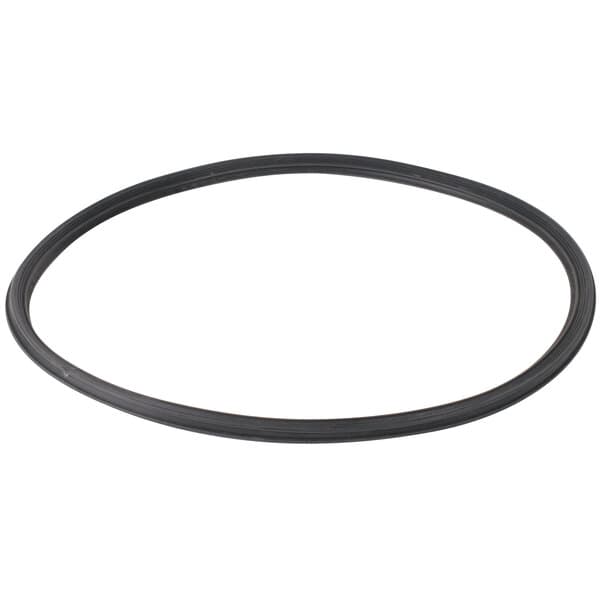 A black rubber gasket with a white background.
