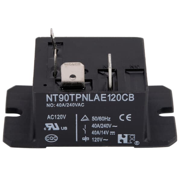 A black electronic device with white text.