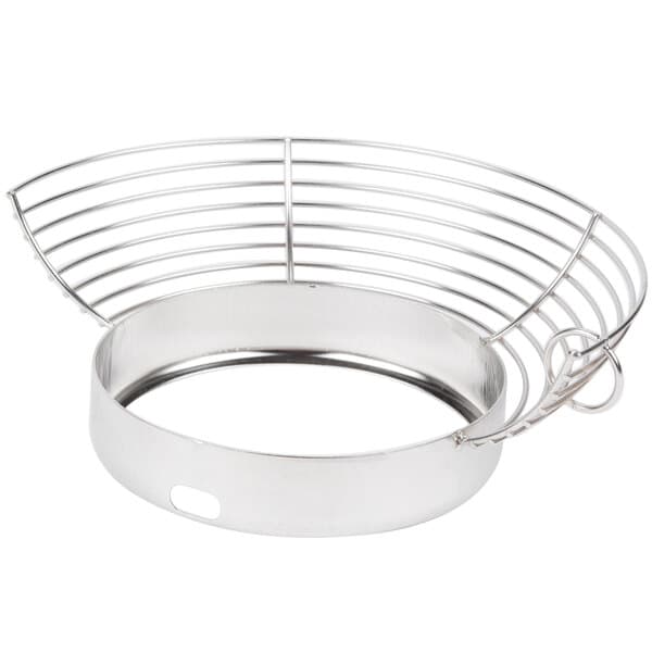 A stainless steel bowl guard for an Avantco mixer.