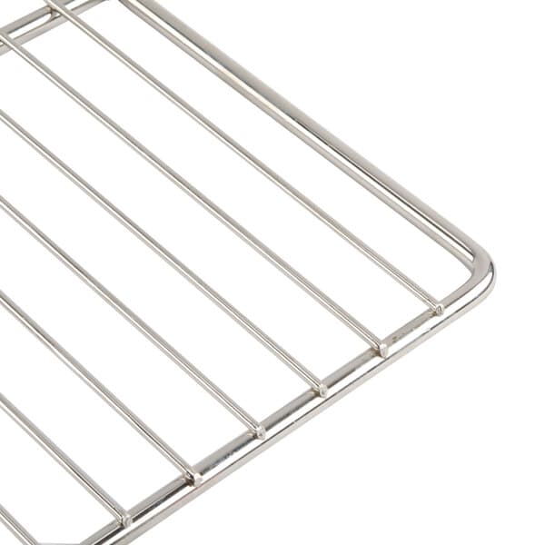 An Avantco stainless steel wire rack with a handle.