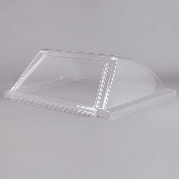 A clear plastic container with a clear plastic cover on top.