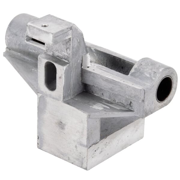 A metal Avantco towing bracket with two holes.