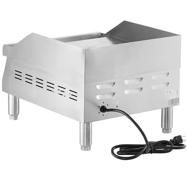 An Avantco 16" electric countertop griddle with a cord attached.