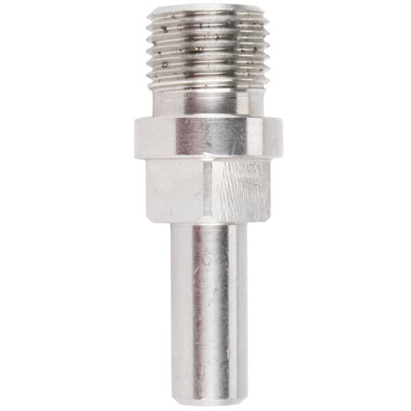 An Avantco #12 auger front pin with a stainless steel finish.