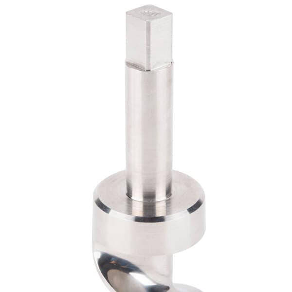 An Avantco #12 meat grinder auger with a metal hexagon.