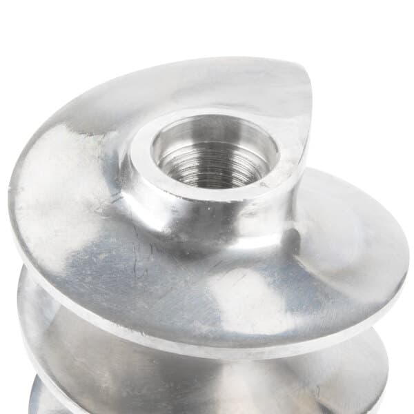 An Avantco #22 stainless steel auger with a nut on it.