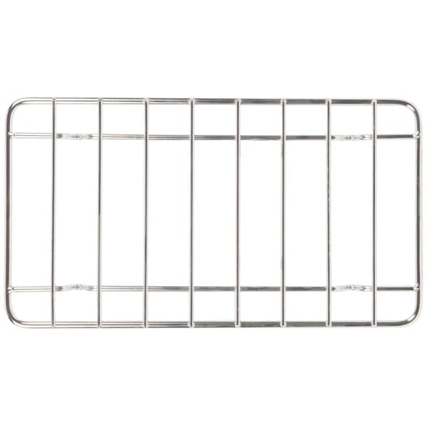 An Avantco metal hot dog rack with four bars on it.