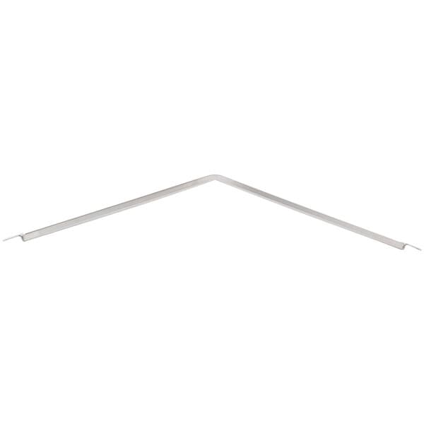 A white metal triangle-shaped holder for Avantco hot dog equipment covers.