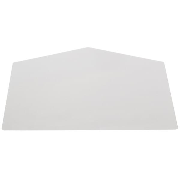 A white plastic separation plate with a small cut out.