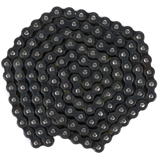 A close-up of a black chain.