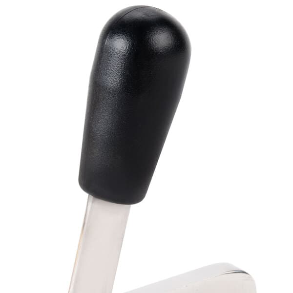A black and white plastic bowl lock handle for an Avantco mixer.