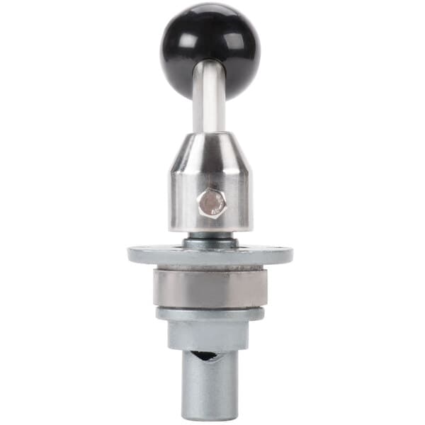 A close-up of the metal and black speed changing assembly ball.