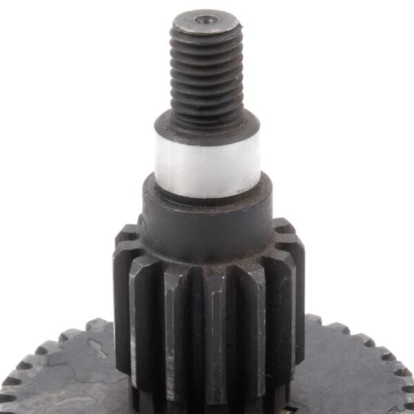 A close-up of an Avantco Gear Axle Assembly with a black gear.