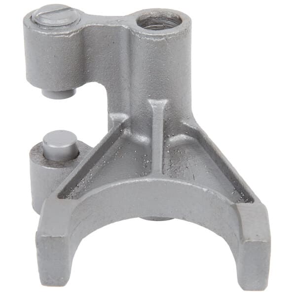 A silver metal Avantco fork bracket with screws.