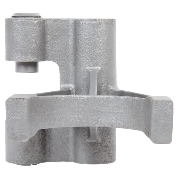 An Avantco metal fork clamp with a grey metal handle and screw.