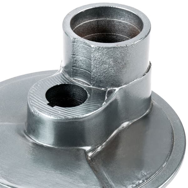 An Avantco turning plate for a mixer with a hole in it.