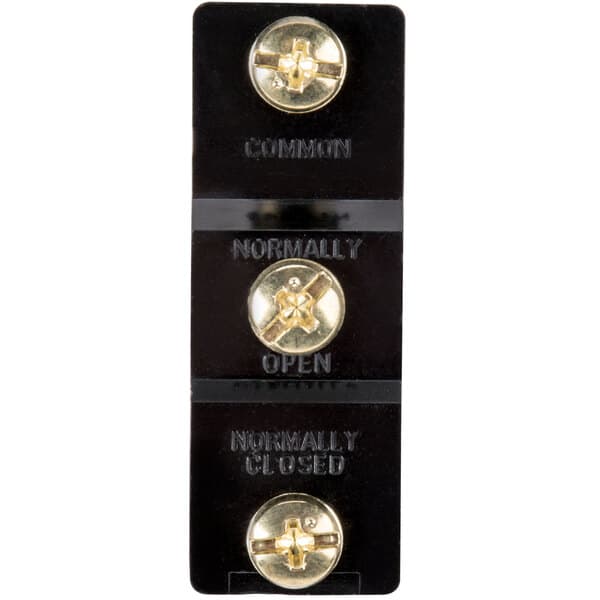 Three black buttons with gold lettering on a white background.