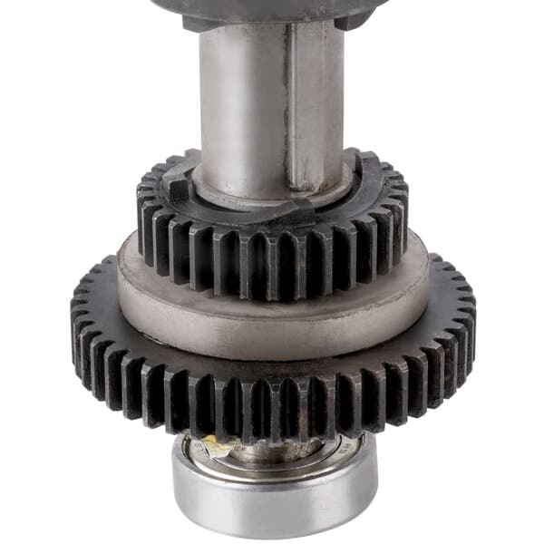 The center axle assembly for an Avantco mixer with a gear on it.