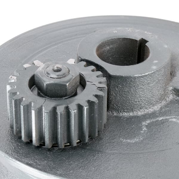 A close-up of an Avantco mixing axle assembly gear wheel.