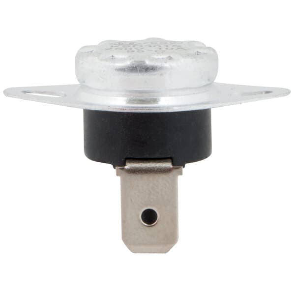 A close-up of the Avantco metal temperature limiter.