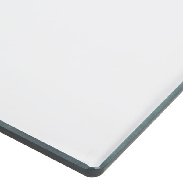 A white rectangular glass door with a black border.