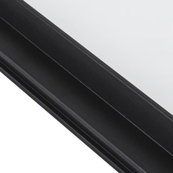 A white Avantco glass door with a black frame.