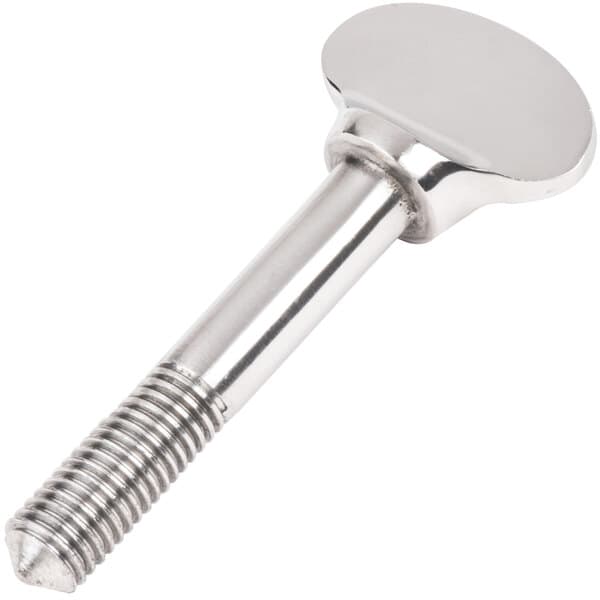 An Avantco stainless steel thumbscrew with a round head.