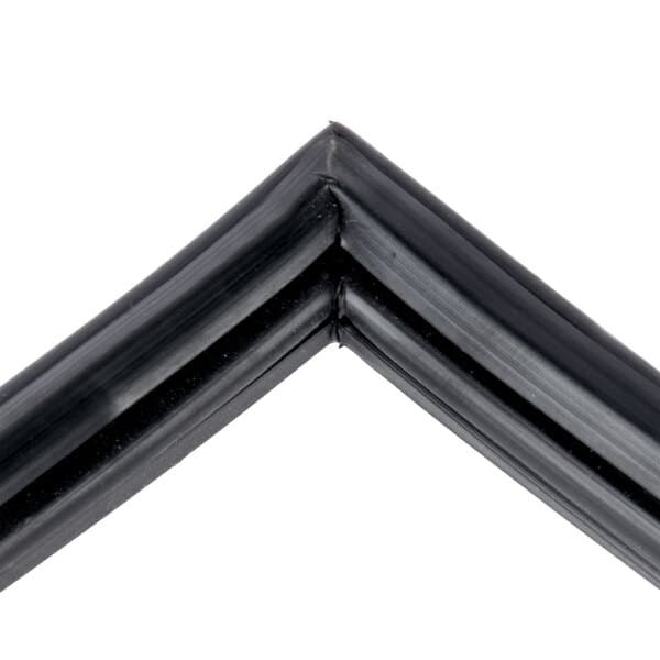 A black gasket with white edges.