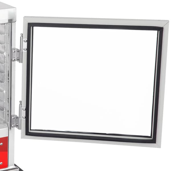 A white rectangular Avantco half size door gasket with a red frame.