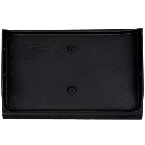 A black rectangular Avantco flat top grill plate with holes in it.