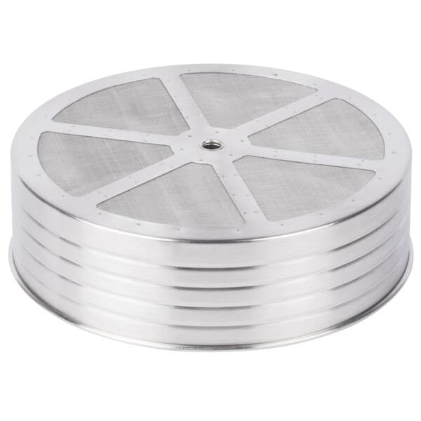 A stainless steel Avantco Brew Basket with four holes.