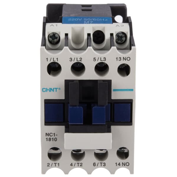 An Avantco AC contactor with three switches.