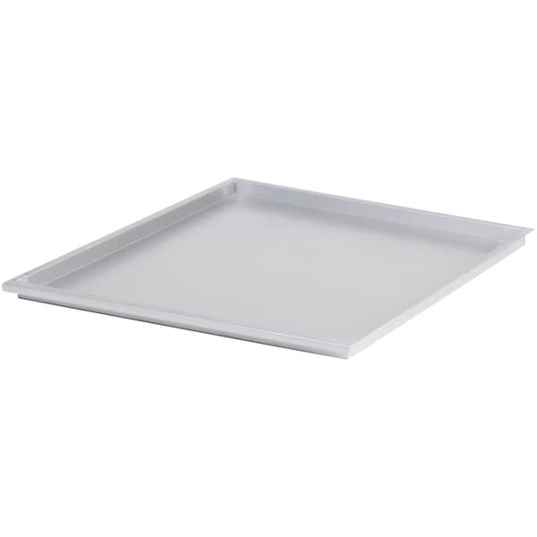 An Avantco grease tray with a white border.