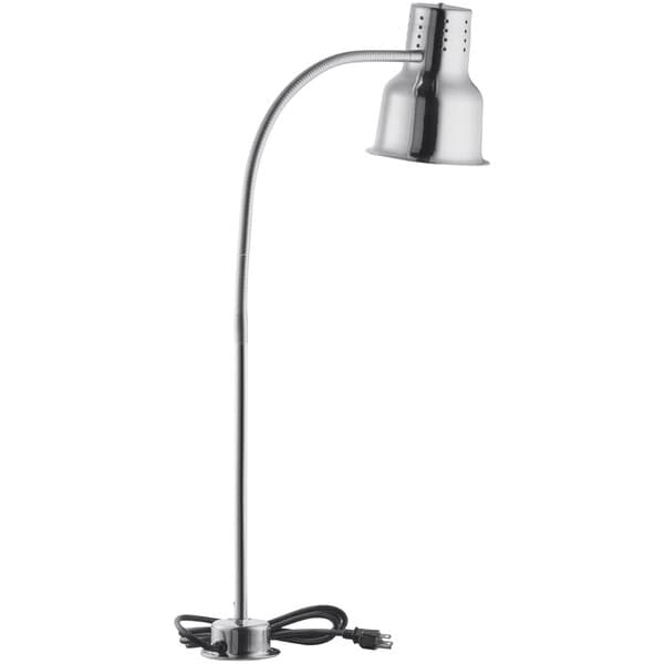 An Avantco silver countertop heat lamp with a cord.