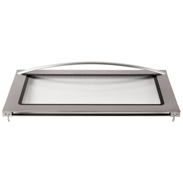 A stainless steel door with a glass panel for an Avantco countertop convection oven.