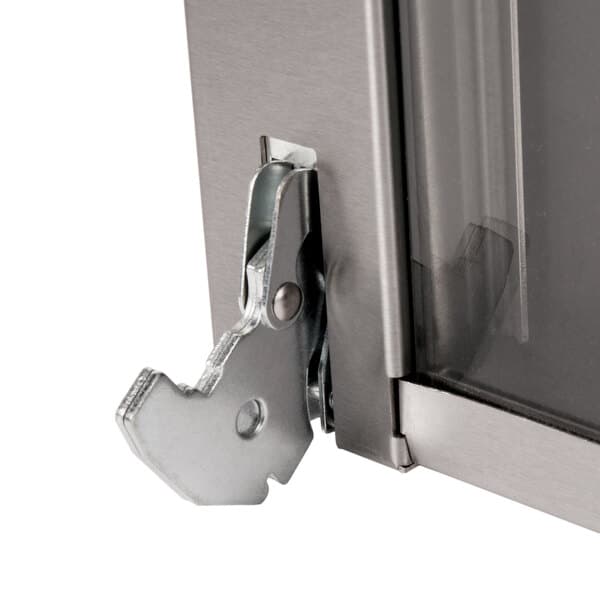 The metal door with a latch for an Avantco CO46 convection oven.