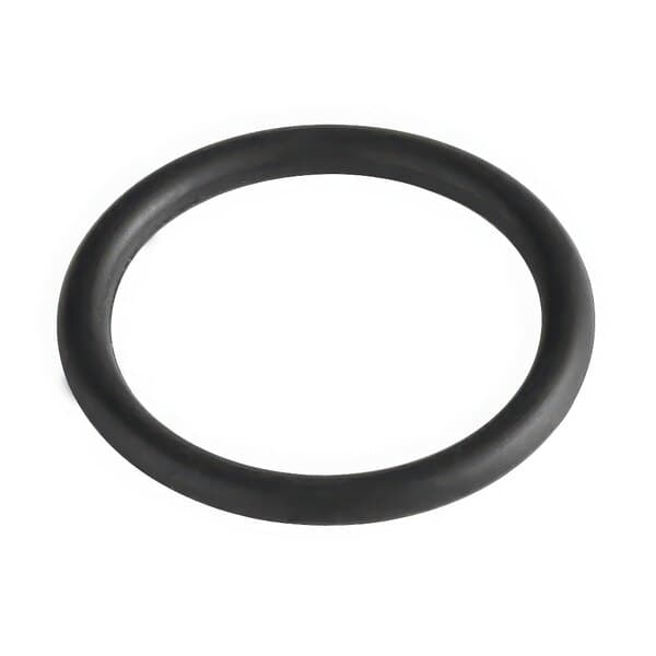 A black rubber drain gasket for Avantco fryers.