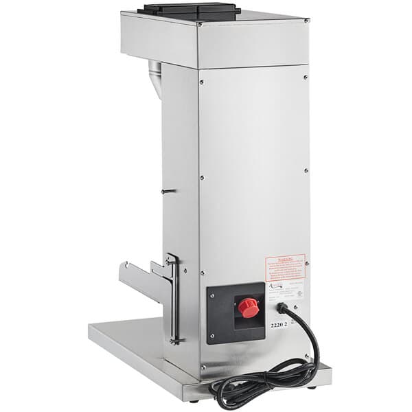 An Avantco airpot coffee maker with a red cord and button.