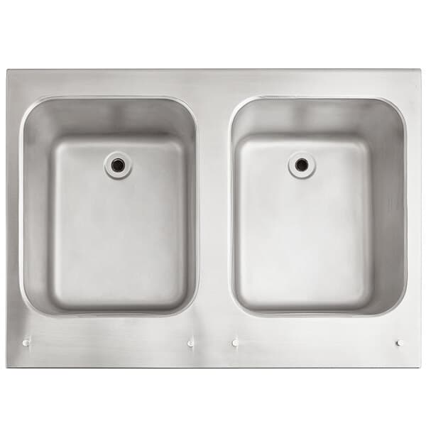 An Avantco dual stainless steel oil tank for a countertop fryer.