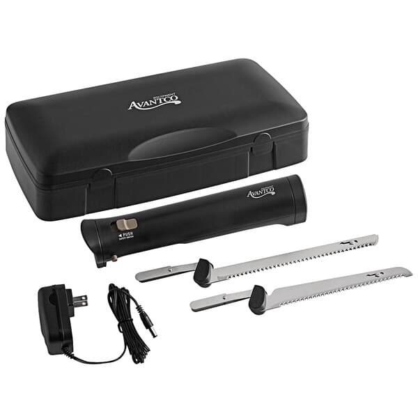 A black plastic case with a knife and other tools.