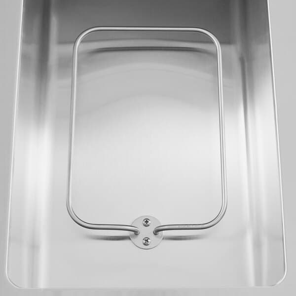 An Avantco stainless steel open well steam table with metal pans on a counter.