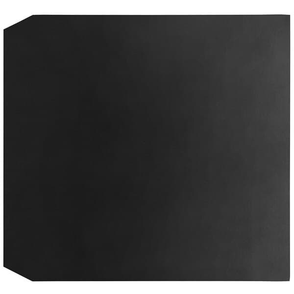 A black rectangular object with a white border.