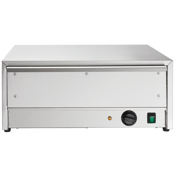 An Avantco stainless steel hot dog bun warmer kit on a counter.