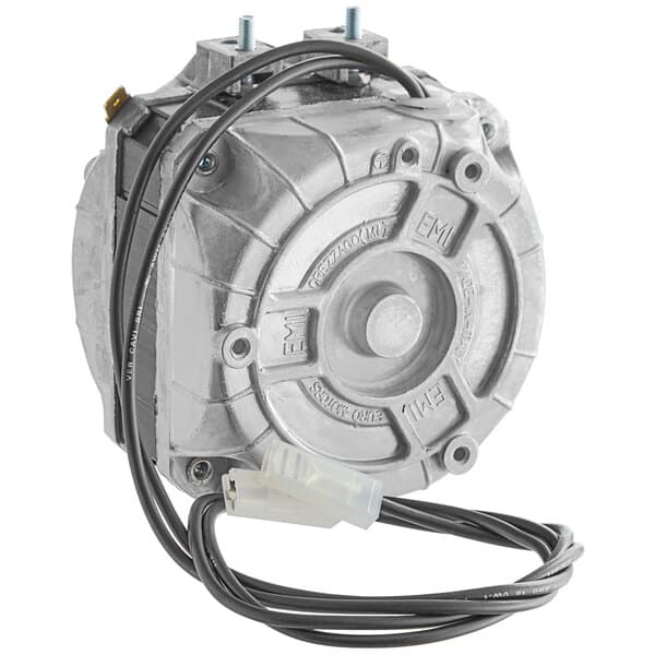 An Avantco fan motor with wires and a wire harness.