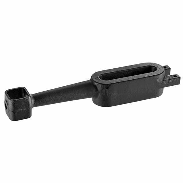 A black plastic handle for an Avantco fryer burner.
