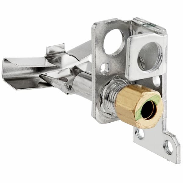 a metal piece with a gold nut