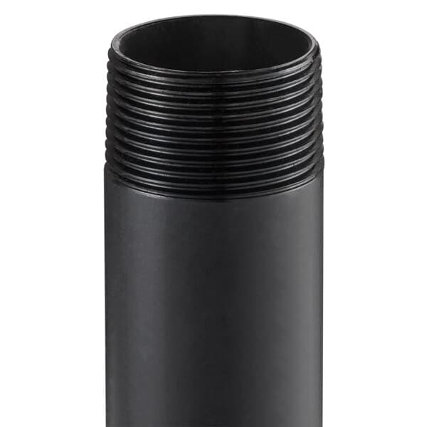 a black pipe with a black cap