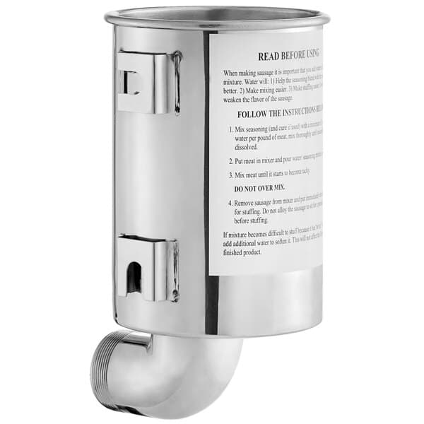 An Avantco stainless steel cannister with a white label.